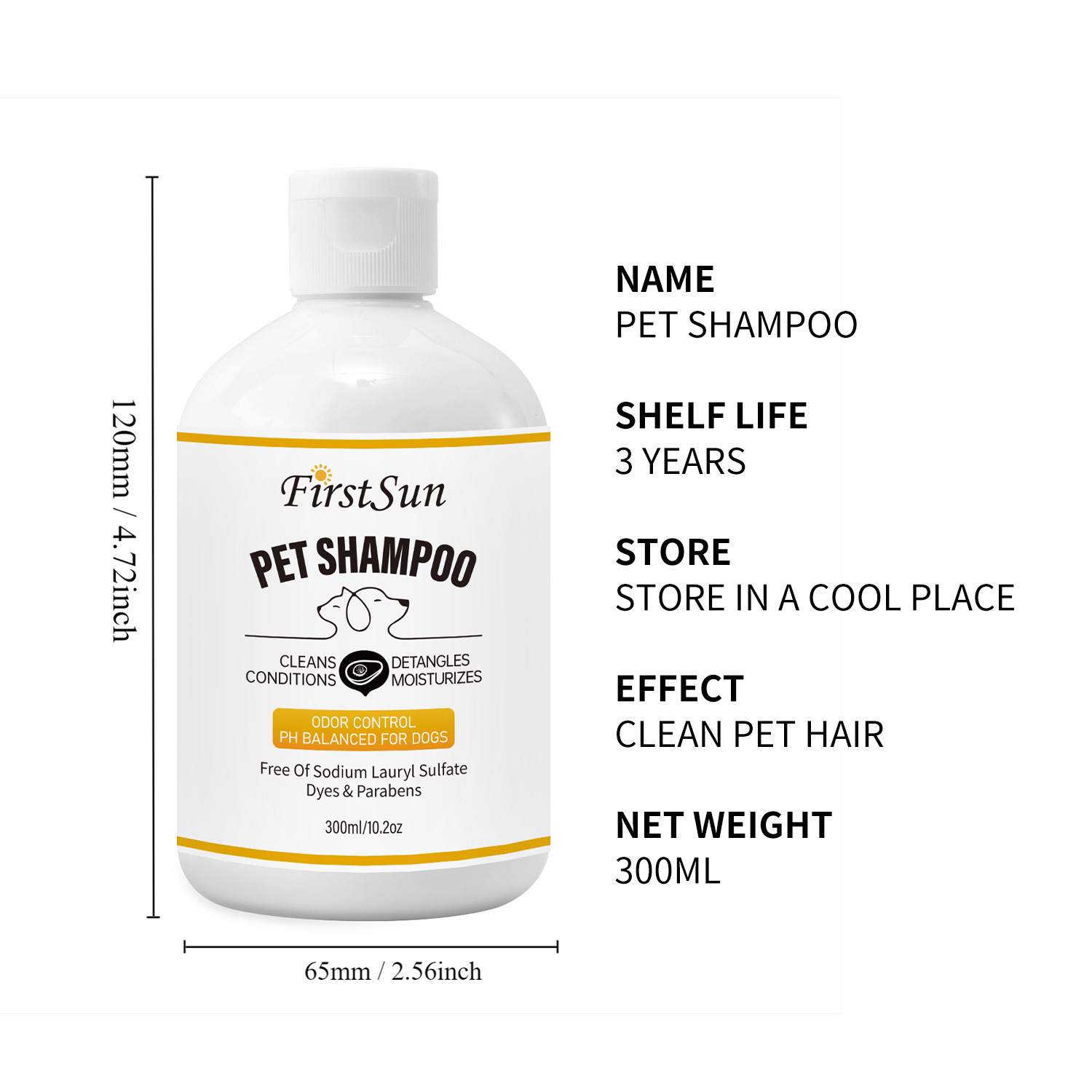 Pet Shampoo Gentle Cleansing Moisturizing Nourishing For Dogs And Cats Daily Coat And Skin Care 300ml