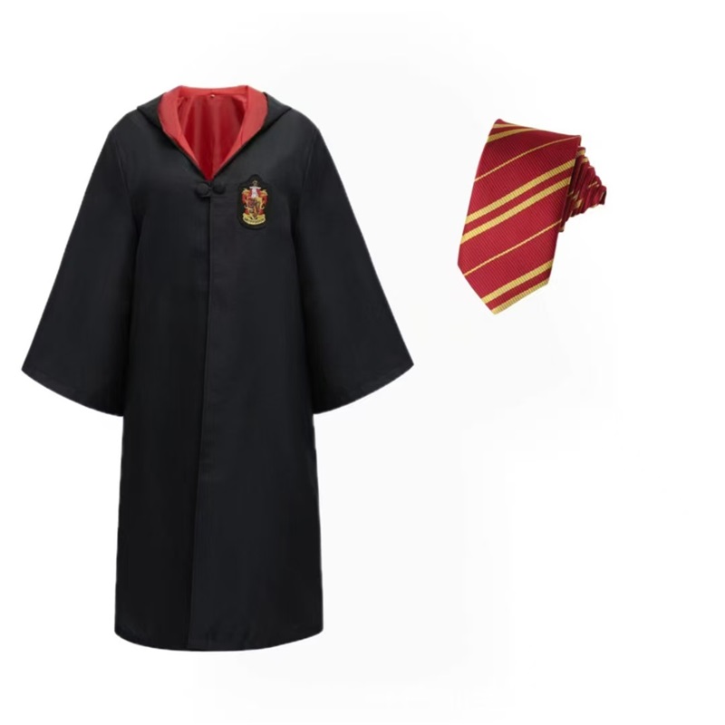 (XXL) Harry Potter Gryffindor Hermione College Outfit Cosplay Wizard Robe Halloween Cape Cloak