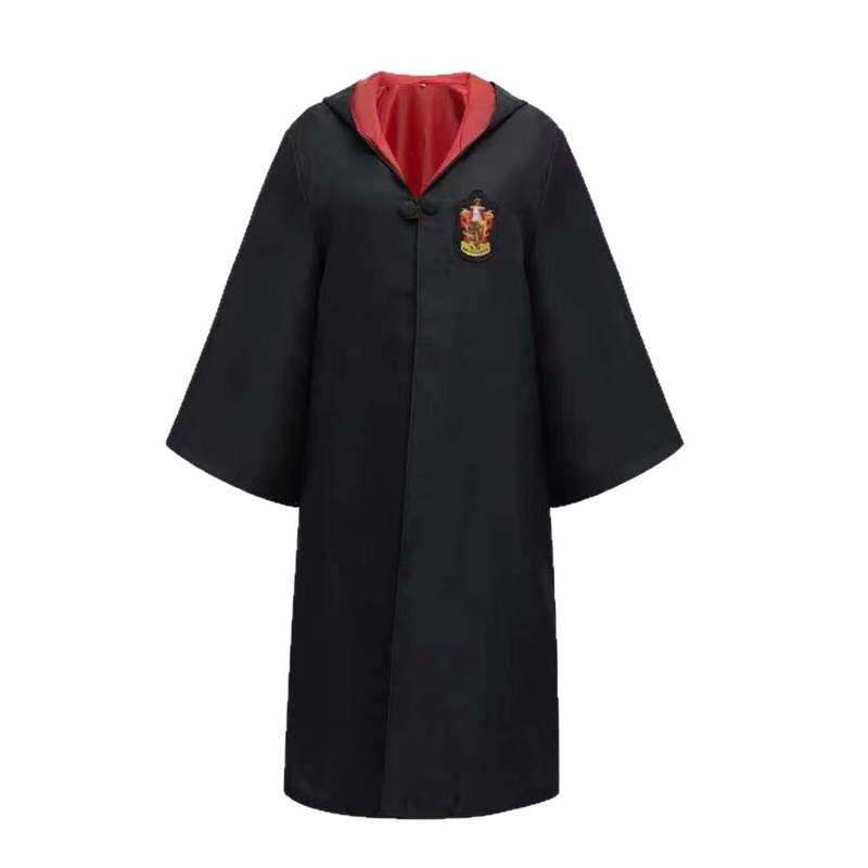 (XXL) Harry Potter Gryffindor Hermione College Outfit Cosplay Wizard Robe Halloween Cape Cloak