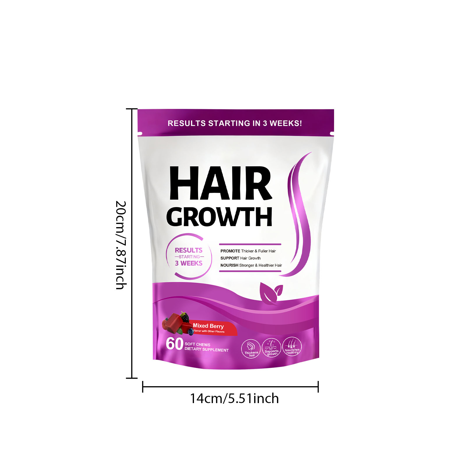Hair Care Gummy Collagen Gentle Protect Scalp Daily Supplement Plump Nourish Hair Maintain Balance Soft Safe Natural Healthy Mild Rich