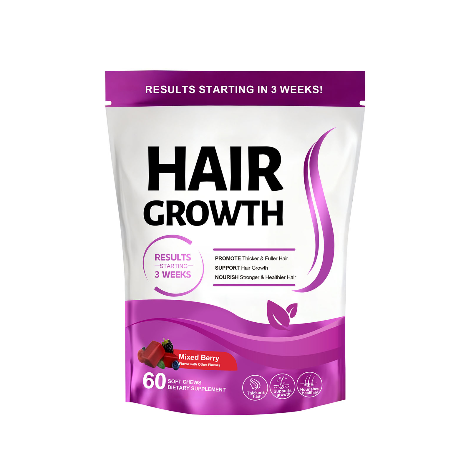 Hair Care Gummy Collagen Gentle Protect Scalp Daily Supplement Plump Nourish Hair Maintain Balance Soft Safe Natural Healthy Mild Rich