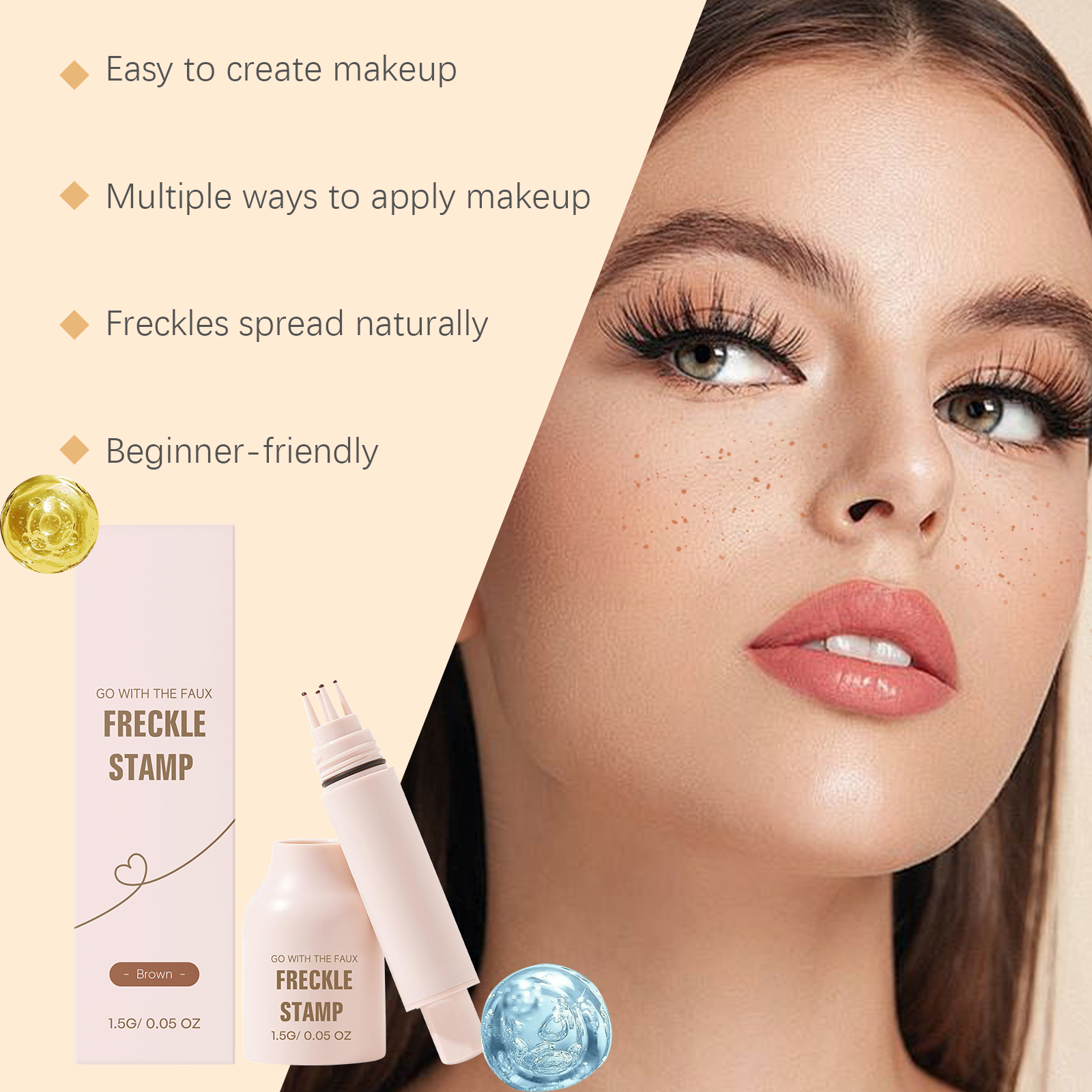 Brown Freckle Stamp Pen Waterproof Smooth Color Rendering Versatile Portable Create Creative European American Style Fake Freckle Makeup