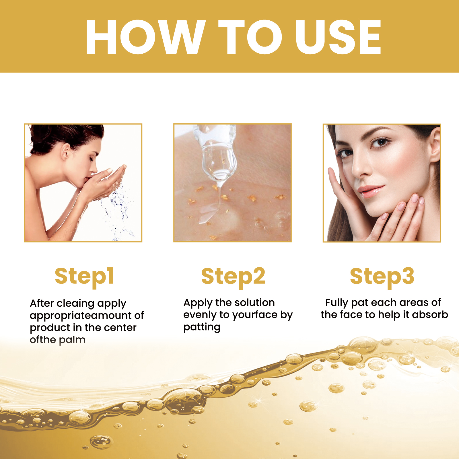 Twenty Four K Gold Anti Aging Brightening Essence Oil Firm Lifting Anti Wrinkle Fine Lines Nasolabial Folds Facial Skin