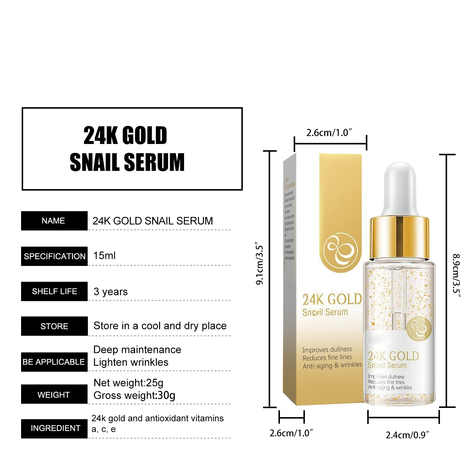 Twenty Four K Gold Anti Aging Brightening Essence Oil Firm Lifting Anti Wrinkle Fine Lines Nasolabial Folds Facial Skin
