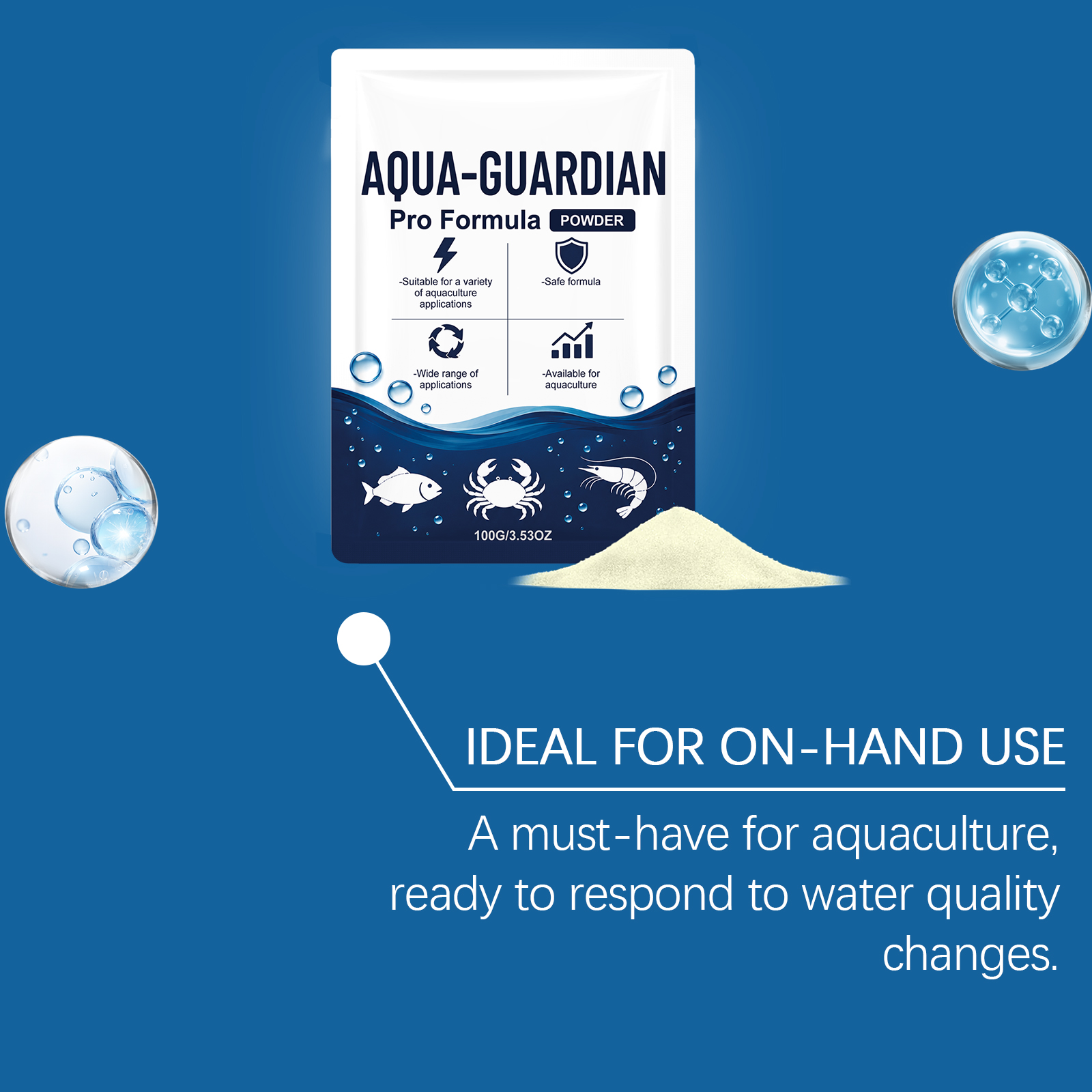 Water Clarifying Powder Fast Acting Universal Multi Species Aquaculture Supply For Fresh And Salt Water Farming