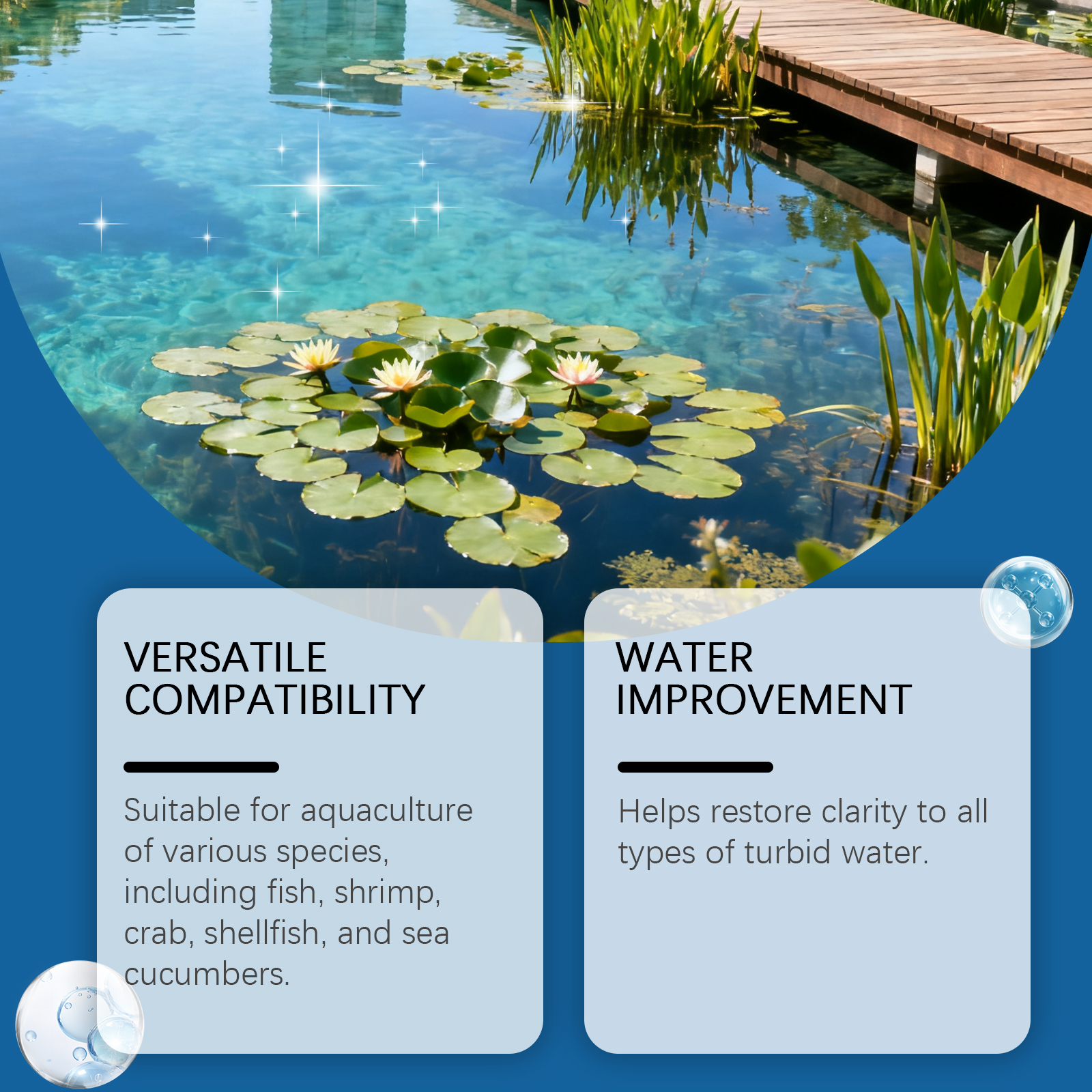 Water Clarifying Powder Fast Acting Universal Multi Species Aquaculture Supply For Fresh And Salt Water Farming