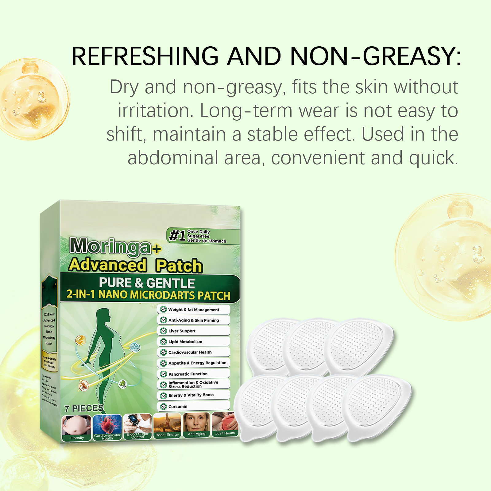 Moringa Body Care Patch Mildly Nurtures Skin Contours Light Soft Breathable Daily Lazy Skincare