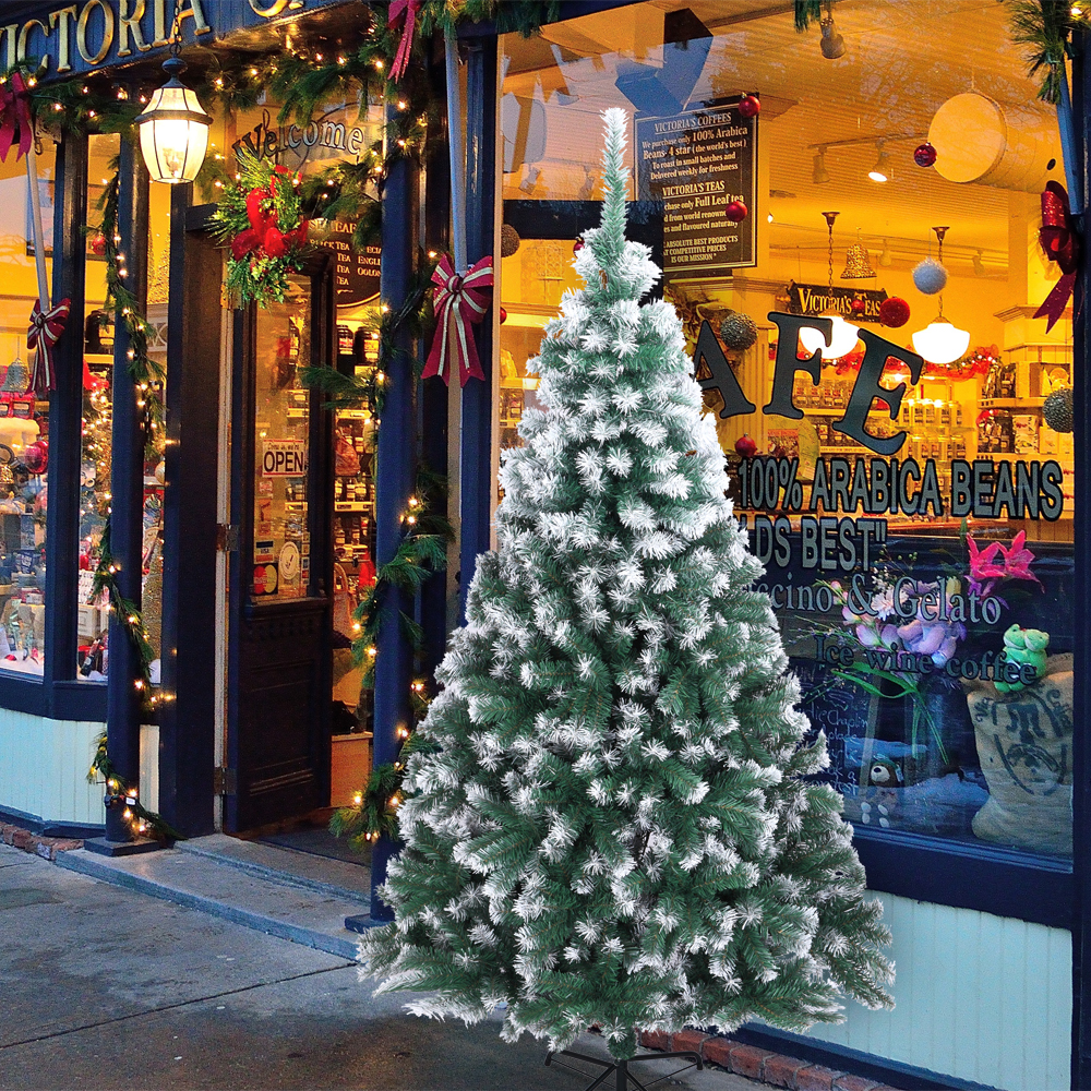 Home Pre-Lit Natural Snowy Christmas Tree - 6ft