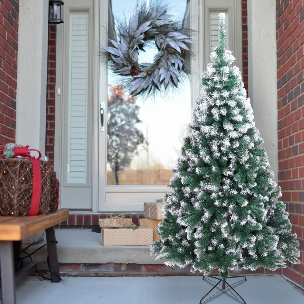 Home Pre-Lit Natural Snowy Christmas Tree - 6ft