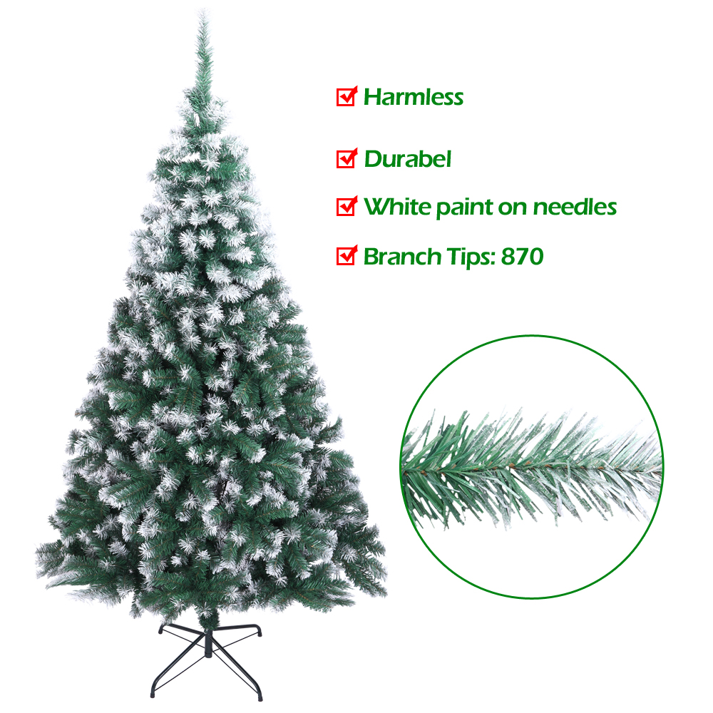 Home Pre-Lit Natural Snowy Christmas Tree - 6ft