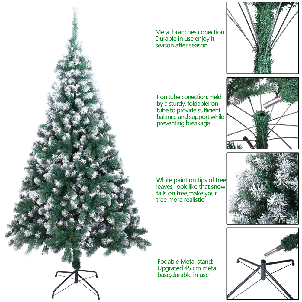 Home Pre-Lit Natural Snowy Christmas Tree - 6ft