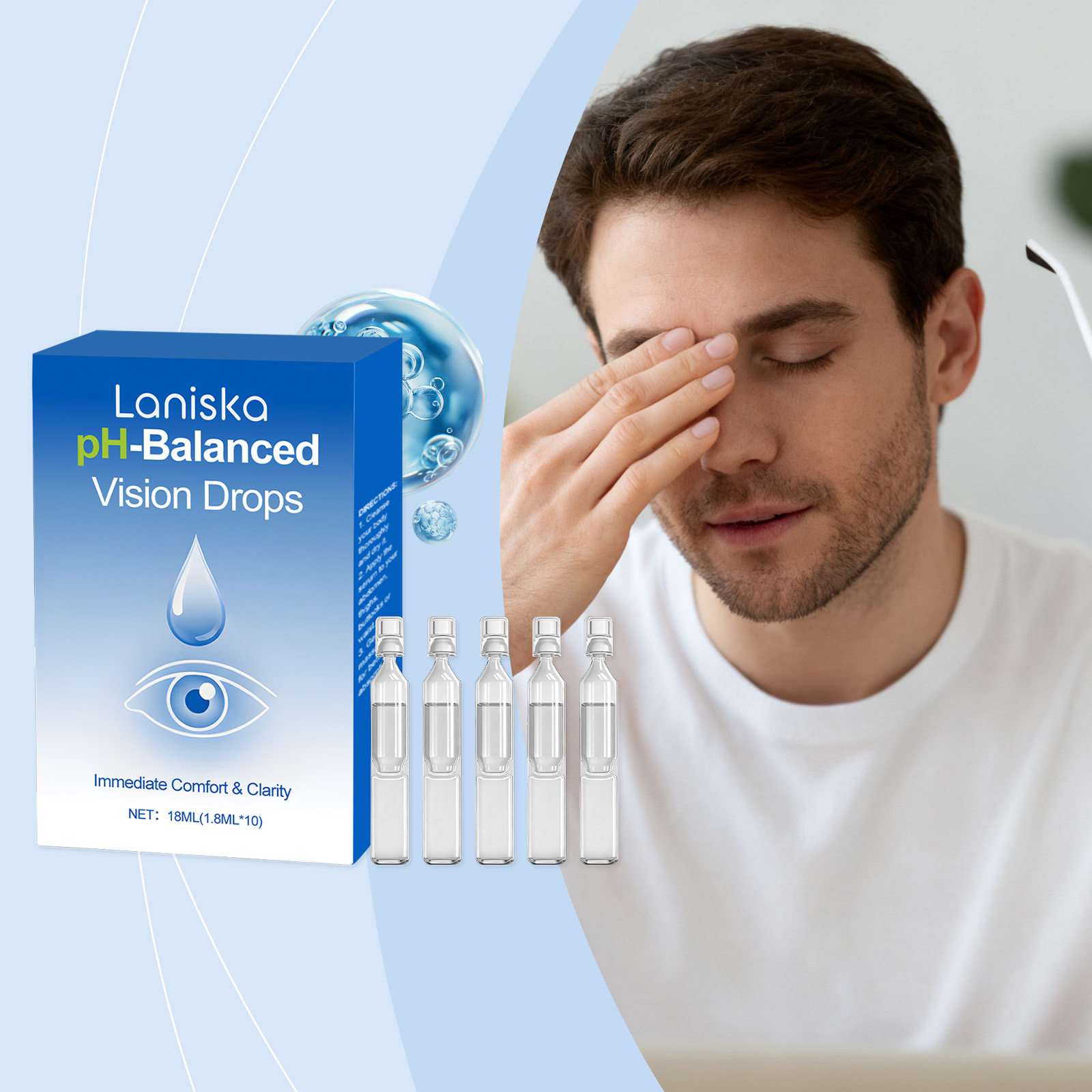 Eye Moisturizing Drops Gentle Nourish Moisturize Eye Hydration Daily Care Comfortable Eye Care
