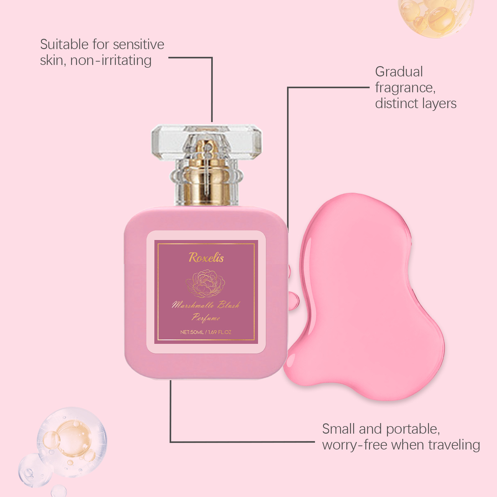 Strawberry Candy Sweet Vitality Perfume Fresh Sweet Long Lasting Fragrance Dating Commute Multi Scene Portable Perfume