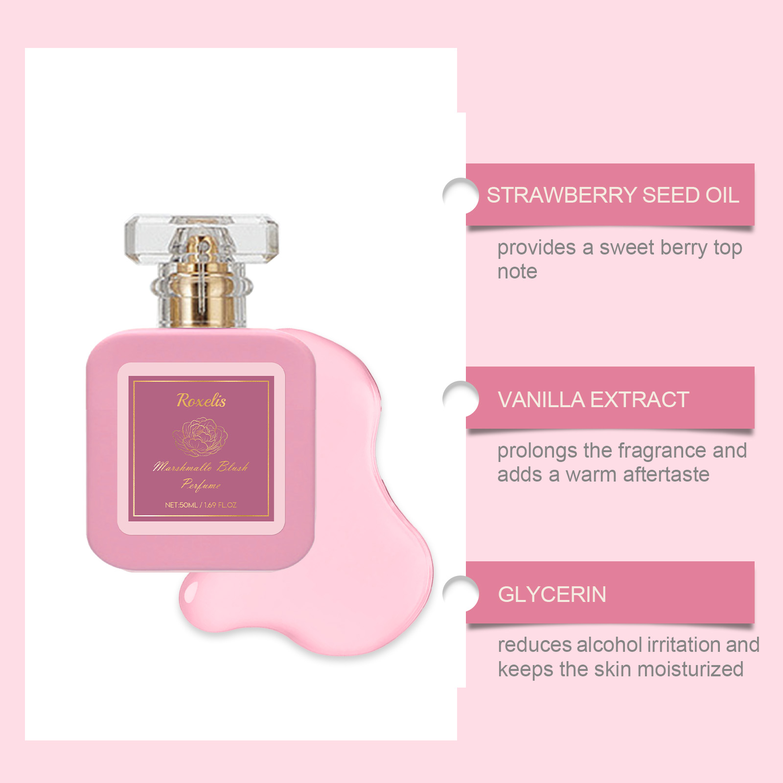 Strawberry Candy Sweet Vitality Perfume Fresh Sweet Long Lasting Fragrance Dating Commute Multi Scene Portable Perfume