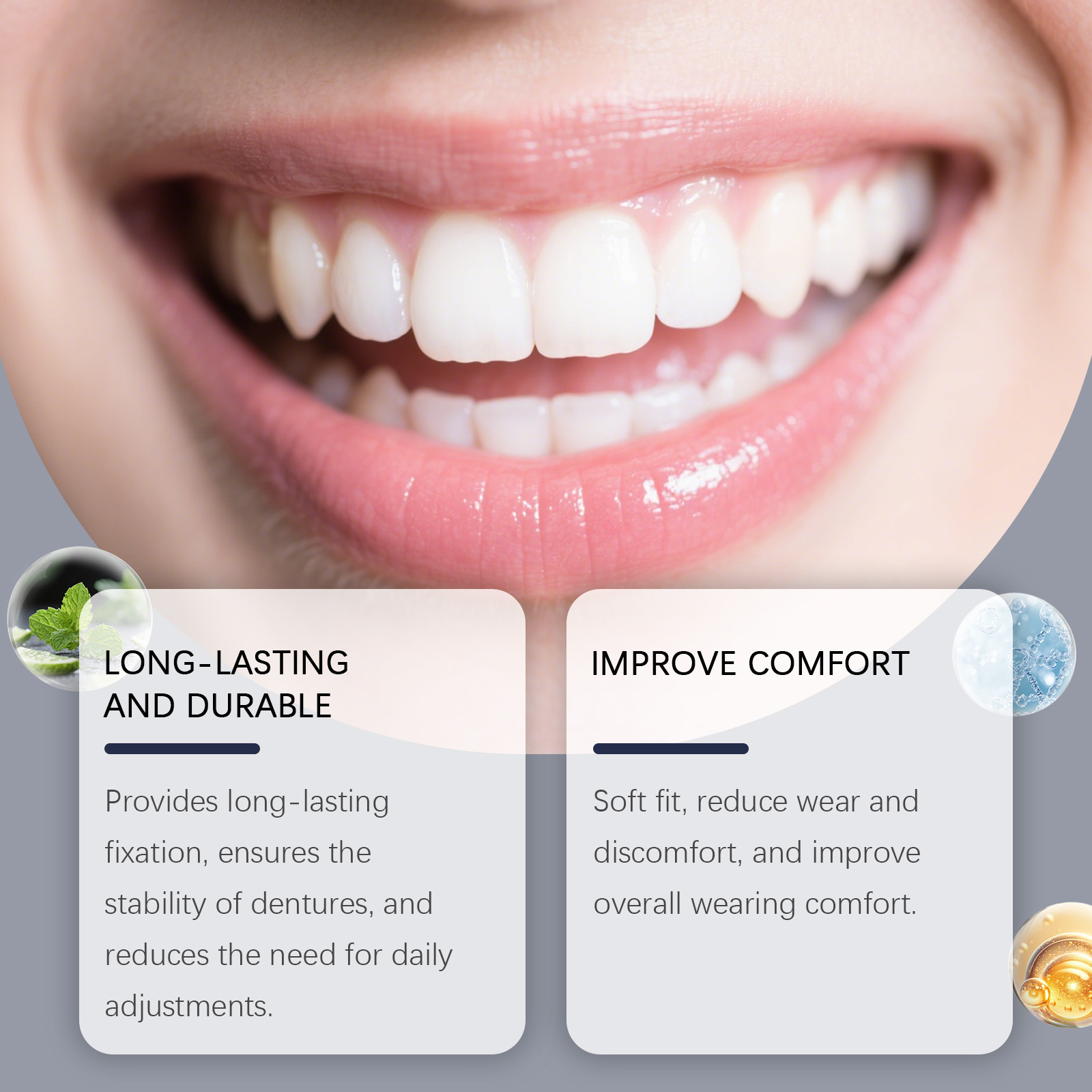 Denture Adhesive Provides Natural Fit Comfortable Hold Enhances Smile Beauty For Dentures
