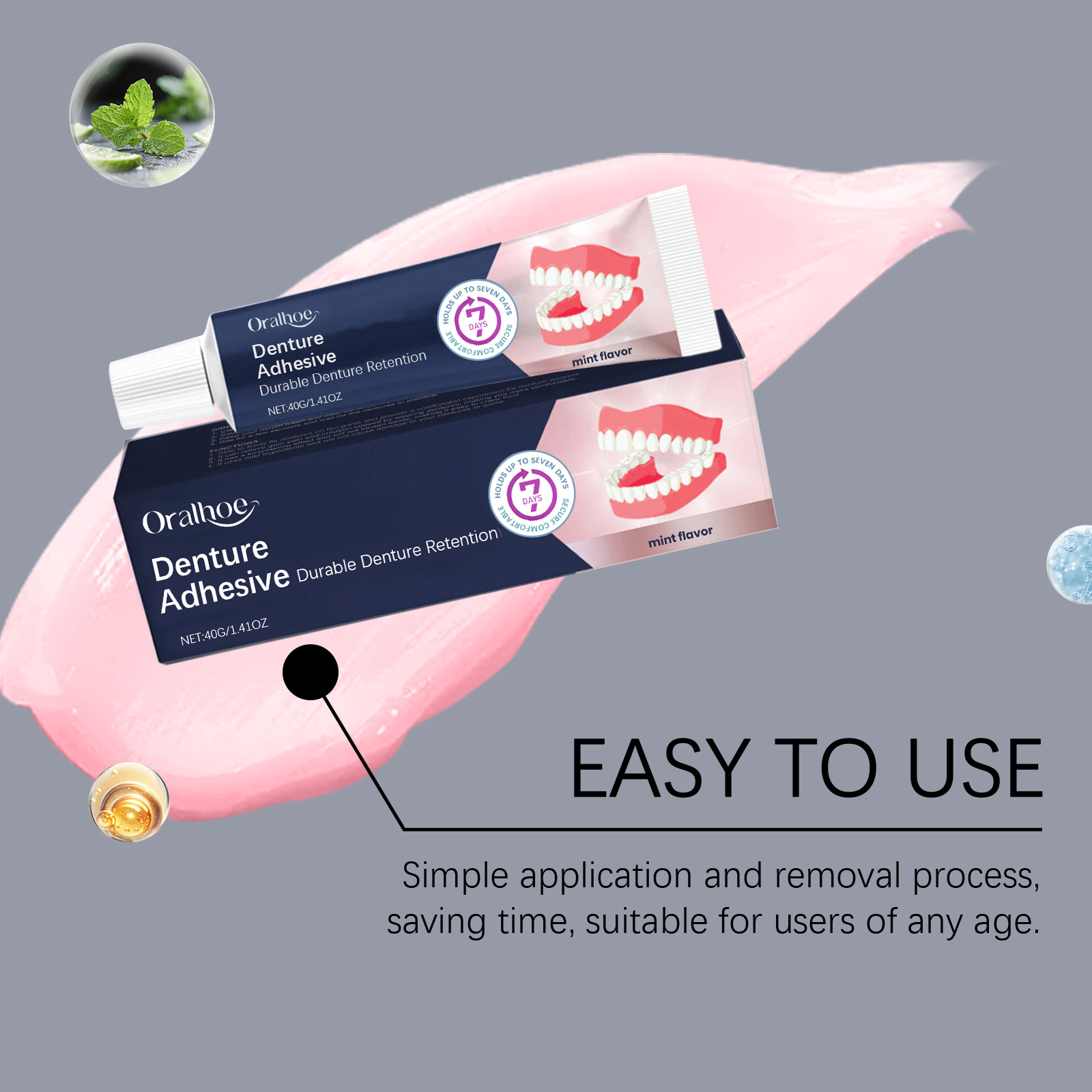 Denture Adhesive Provides Natural Fit Comfortable Hold Enhances Smile Beauty For Dentures