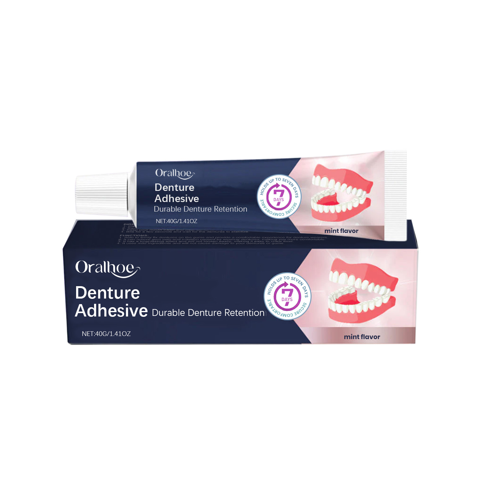 Denture Adhesive Provides Natural Fit Comfortable Hold Enhances Smile Beauty For Dentures