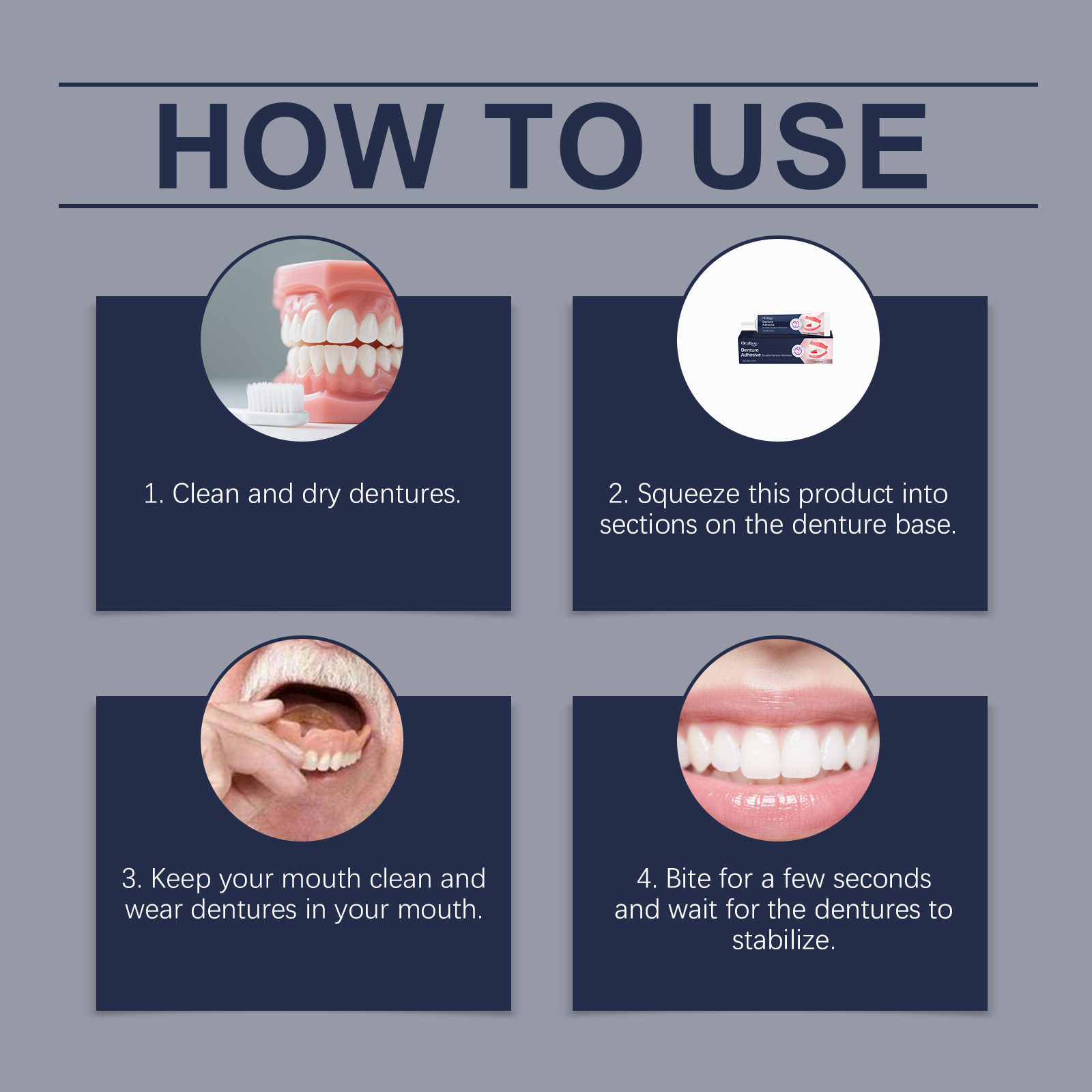 Denture Adhesive Provides Natural Fit Comfortable Hold Enhances Smile Beauty For Dentures