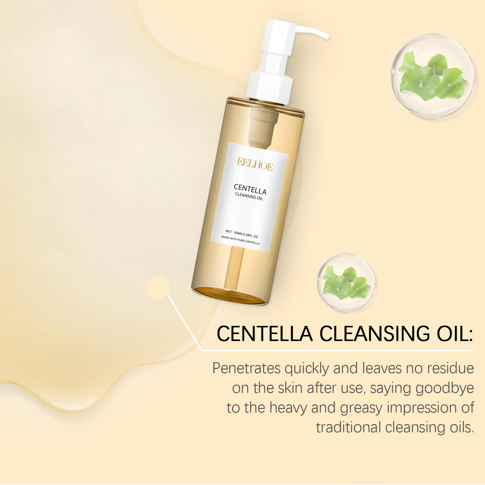 Centella Asiatica Light Cleansing Oil Refreshing Gentle Clean Face Lips Eyes Makeup Remover
