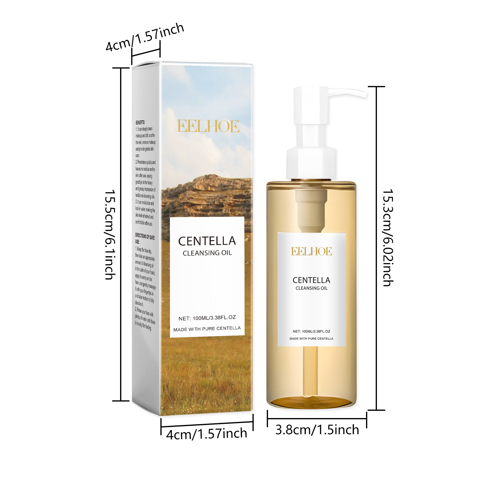 Centella Asiatica Light Cleansing Oil Refreshing Gentle Clean Face Lips Eyes Makeup Remover