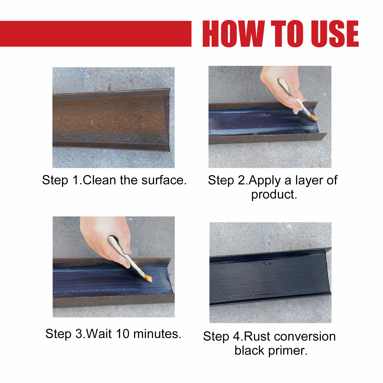 Rust Converter Coating Metal Surface Treatment For Car Chassis And Hardware Rust Protection Primer 1 Bottle