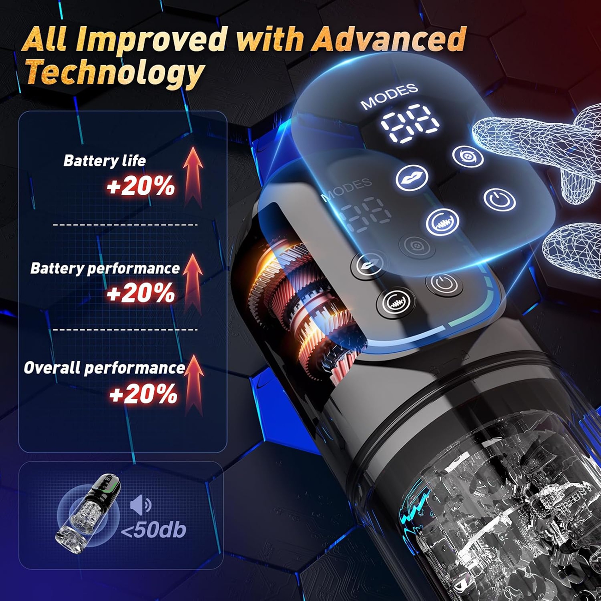 (Black) Male Masturbator Sex Toys for Men AI Sync Licking 12s Penis Pump Gift for Him