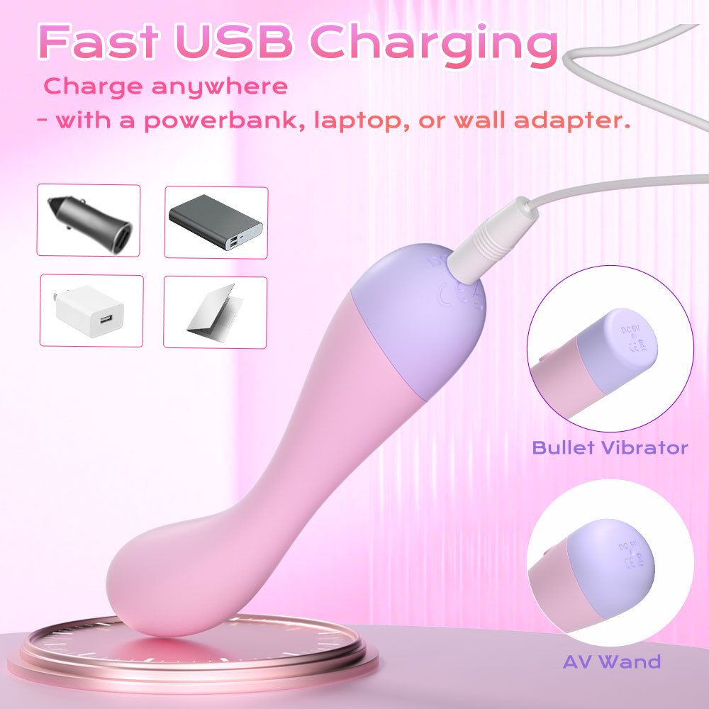 (Mini Vibrator) Adult Sex Toy Vibrating Wand Wand Female Masturbator AV Wand 10 Frequency Vibration Massage Mini G-Spot Vibrator Love Egg