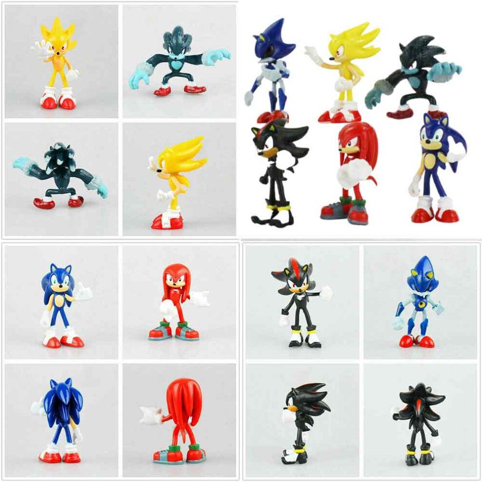 6X Sega Sonic Kids The Hedgehog Figure Collection Toy PVC Action Sets