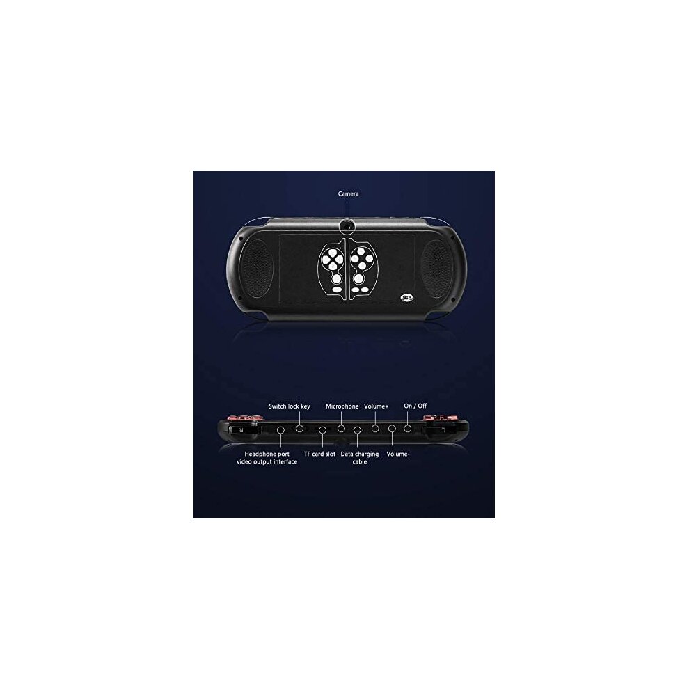 X7 PLUS Handheld Game Console Dual Joystick Game Console Retro Game Host Video Gamepad Portable Gaming Player Toy 8GB Built-in 1000 Games 5.1 inch Screen 128-bit