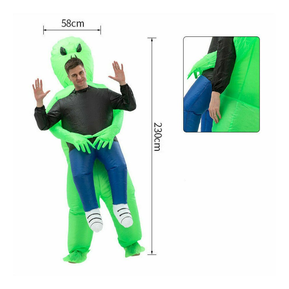 (Alien Adult) Adult Inflatable Fancy Dress Costume Halloween Party Fat Suit Inflatable Alien Pick Me Up Kid Costume