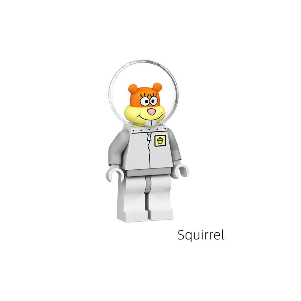 Spongebob Minifigure Stitching Set Building Blocks Kit Mini Cartoon Action Figures Collectible Figures Cartoon Character Doll Toy Fit Lego 8Pcs