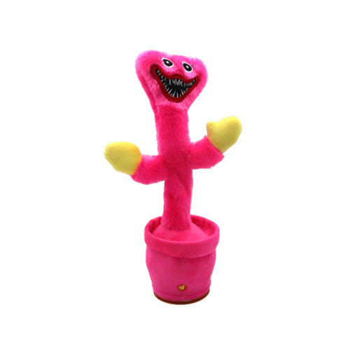 Poppy Playtime Huggy Wuggy Dancing Speaking Cactus Interactive Plush Toy USB Pink