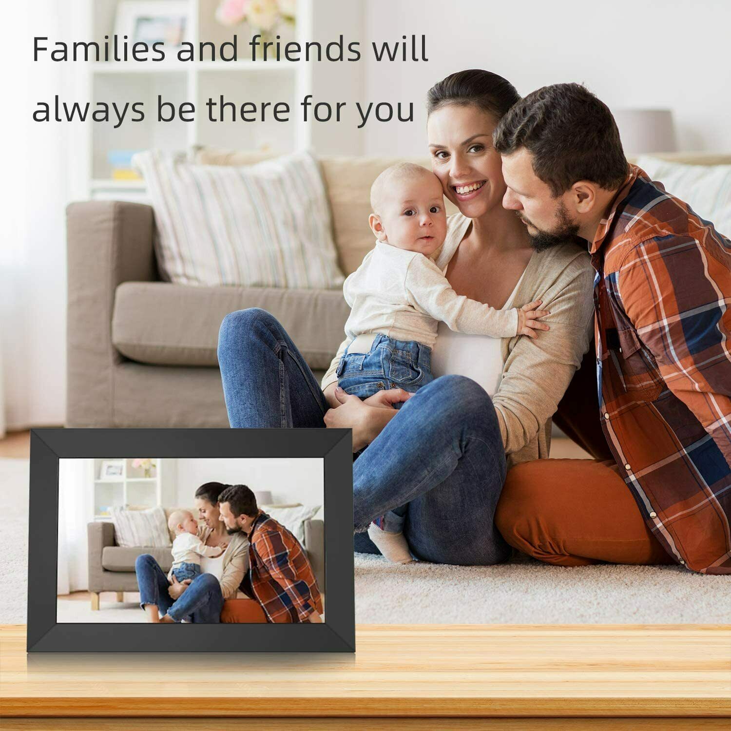 WiFi Digital Picture Frame 10 inch IPS Touch Screen Digital Photo Frame Supports USB SD Card Full HD Display Smart Electronic Picture Frame with Remote Control Christmas Gifts