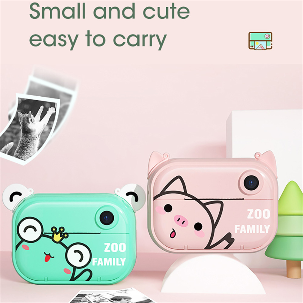 (Pink) Children Instant Print Camera Kids Mini Wifi Digital Camera Toys 1080P HD Video Camera Camcorder with 32GB TF Card Electronic Gifts for Child Teens