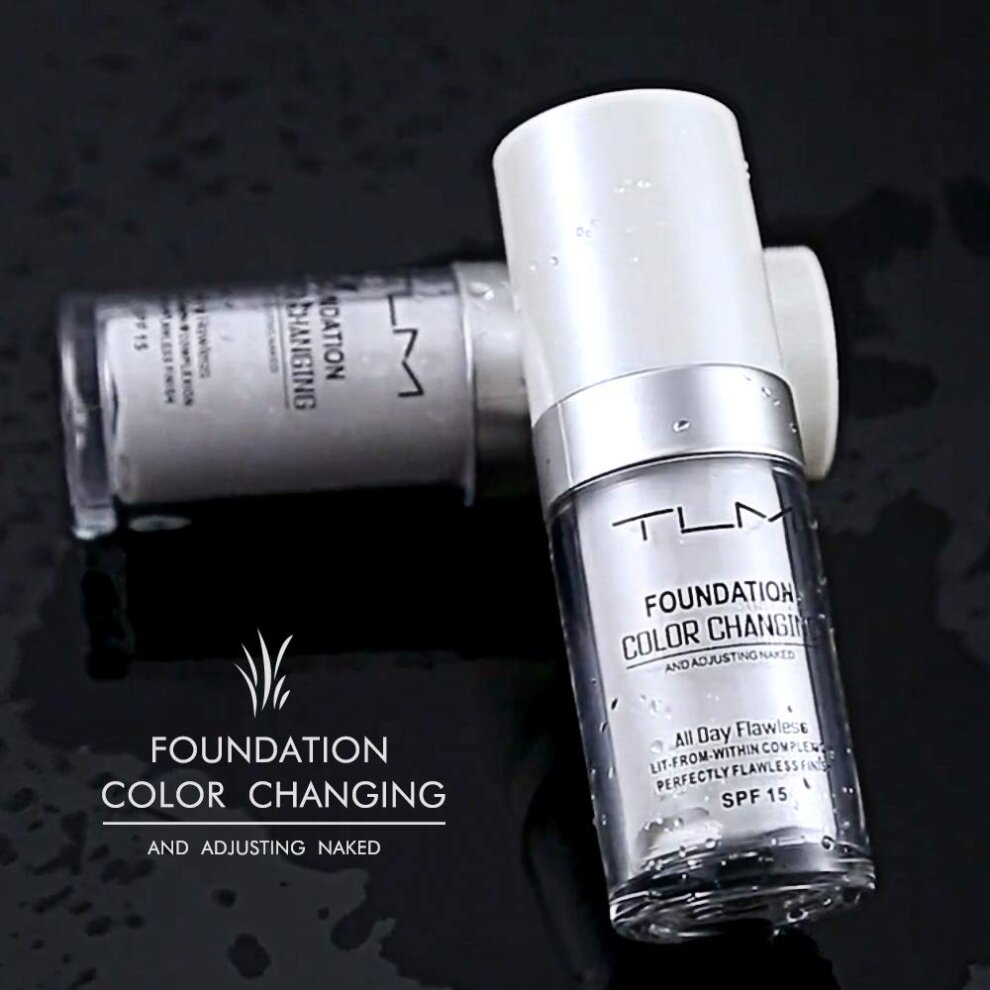 TLM Flawless Colour Changing Warm Skin Tone Foundation Concealer Cover Cream Moisturizing Foundation Makeup Naturally Blends Long Lasting for Face Makeup Waterproof Poreless Liquid Foundation 2 Pcs