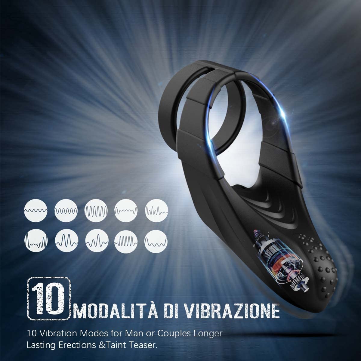 Vibrating Cock Ring Male Adult Anal Sex Toys Penis Rings Prostate Massager Massaging Wand Mens Vibrator Adult Toys for  Longer Harder Stronger Erection with 10 Vibration Modes Remote Control