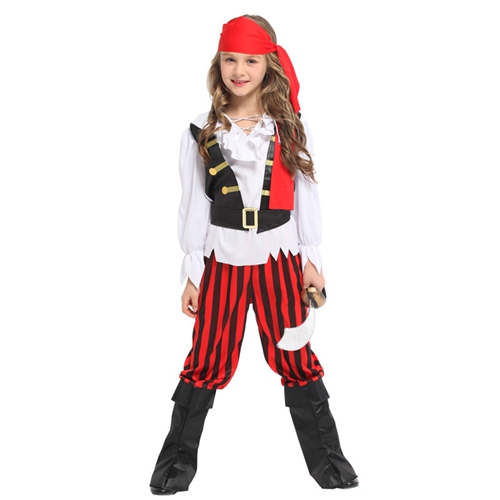 Girls Pirate Shipmate Cutie Caribbean Buccaneer Fancy Dress Costume