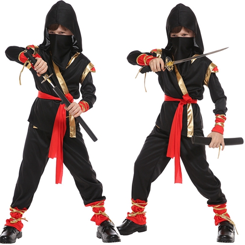 (110~120cm) Ninja Cosplay Costumes for Kids Boy Halloween Best Children Gifts