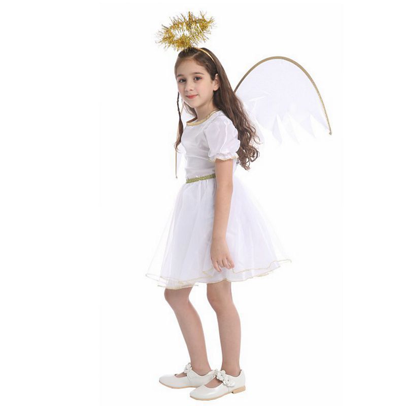 (110~120cm) Angel Costume Girls Kids Fairy Halloween Fancy Dress Party Costume