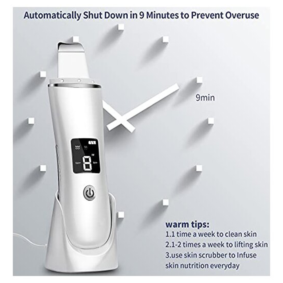 Skin Scrubber Ultrasonic Facial Cleansing Brush Blackhead Remover Pore Vacuum for Face Lifting and Face Massage with 4 Modes Rechargeable