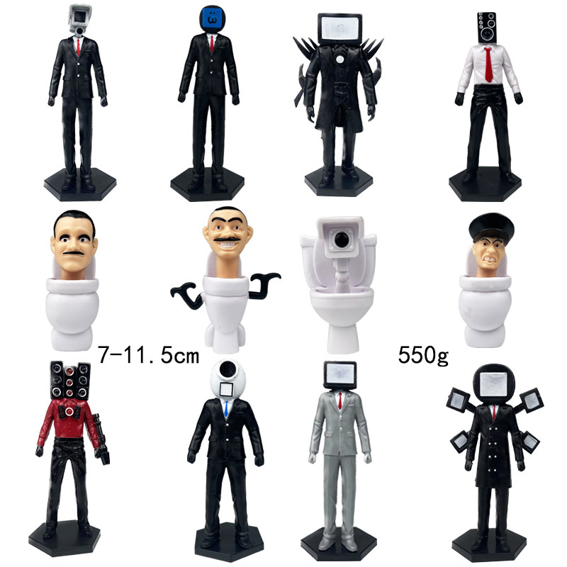(A 12 pcs) Skibidi Battle Action Figures Set Character Action Figure Model for Kids Birthday Party Cake Topper Halloween Parties Decoration