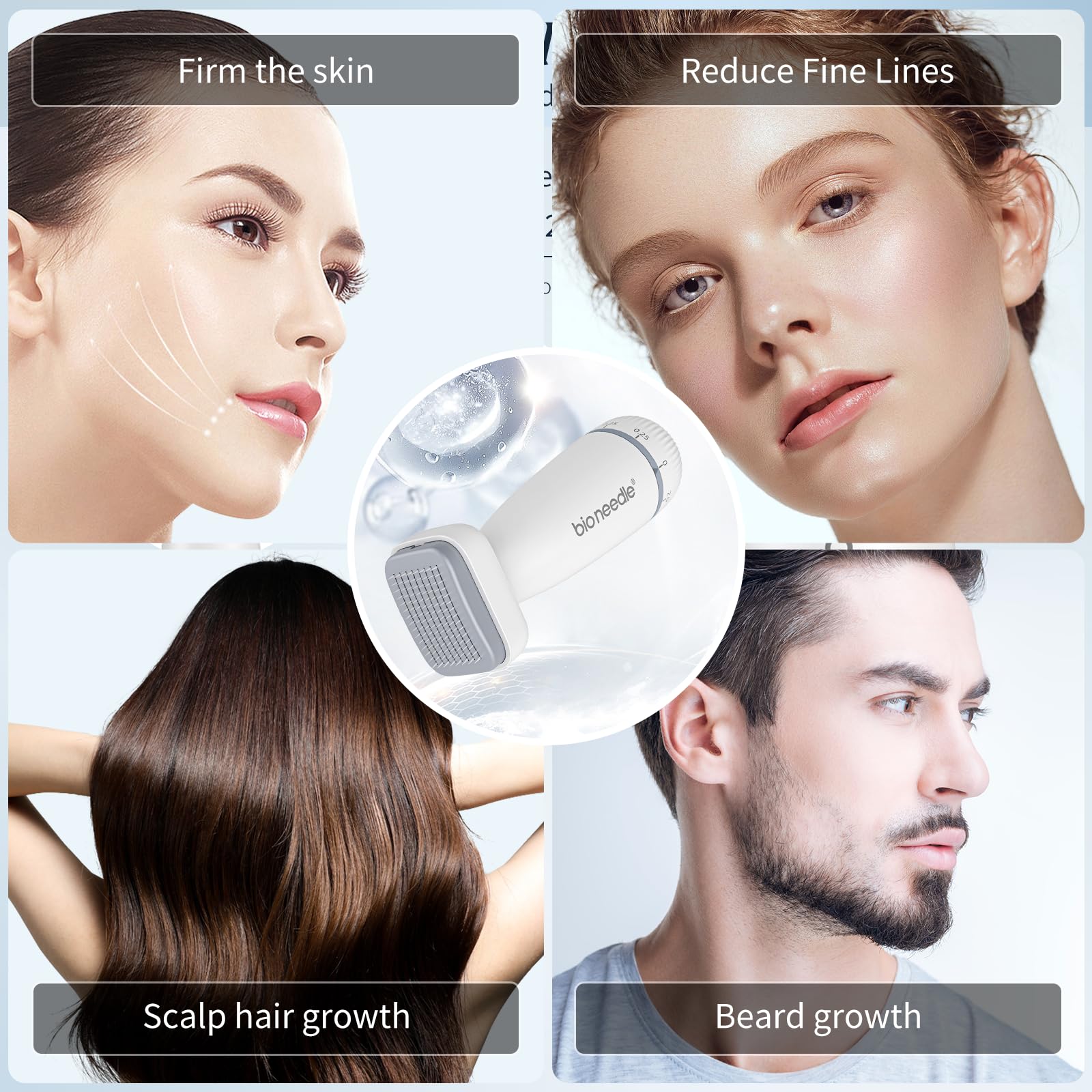 Bioneedle Derma Stamp 120 Titanium Microneedling Stamp Adjustable dermastamp 0-2mm Derma Roller Microneedling Pen for Hair Growth Face Skin Care BIO120