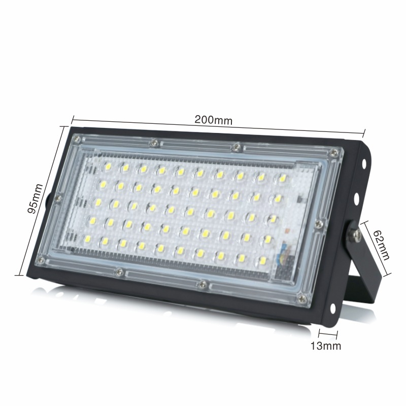 (Cool White) 2x LED Floodlight 50W Waterproof Outdoor Security Lights Garden Light