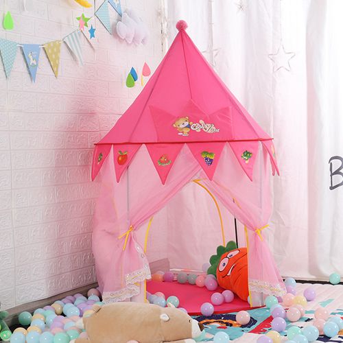 Princess Pink Castle Play Tent - Indoor Kids Playhouse