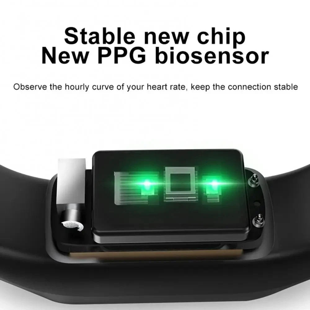 Sports Heart Rate Bluetooth Smart Band Watch Women Men Wristband HD Color Screen