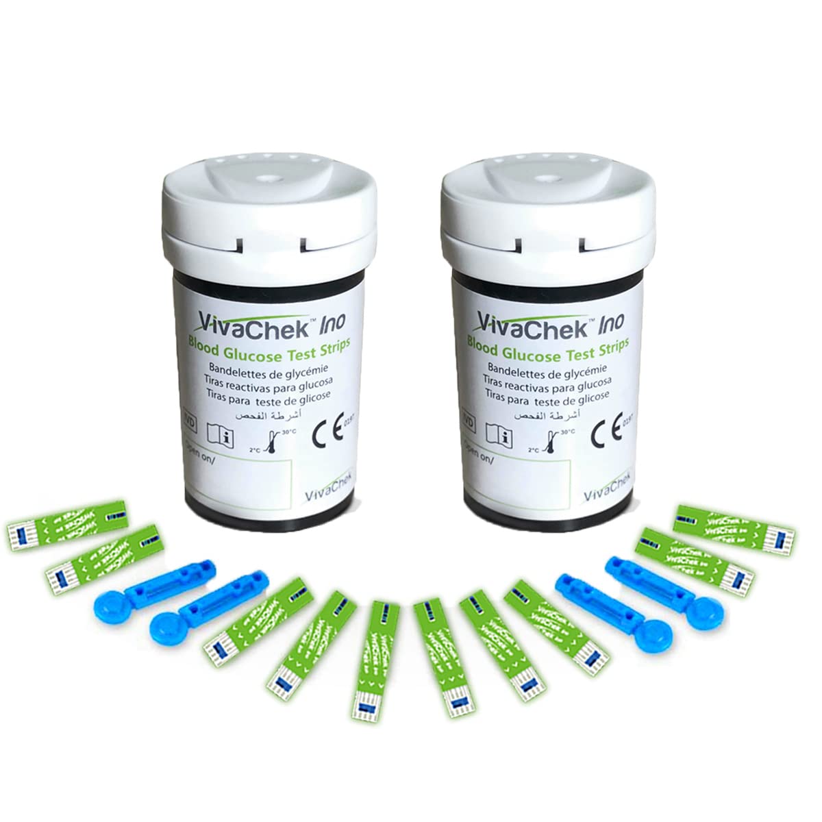 VivaChek Diabete Test Strips x 50 Diabete Lancets x 50 No Coding Blood Glucose Test Strips Blood Suger Test Strips for for UK Diabetics VivaChek Ino