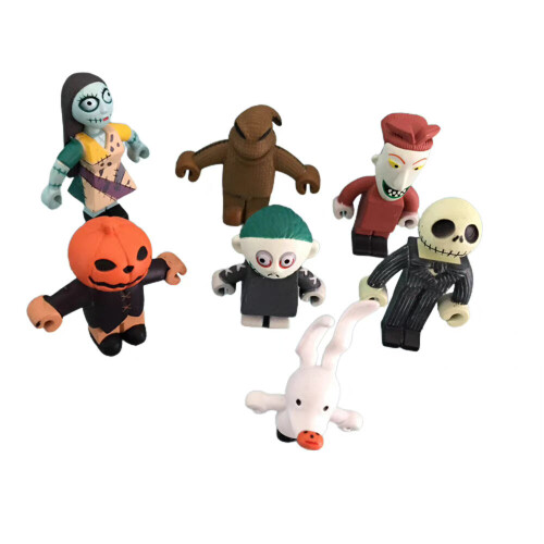 7 Pcs Mini Figurine The Nightmare Before Christmas Jack Skeleton Toys Set
