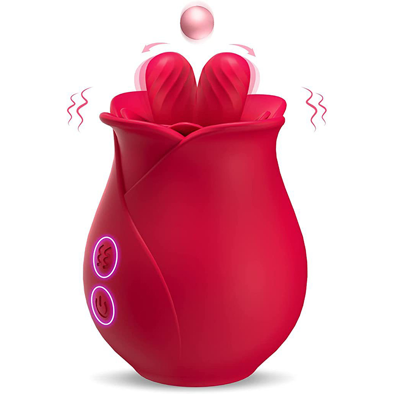 Rose Tongue Licking Vibrator Double Tongue Licking Nipple G spot Stimulator Blowjob Clitoris Vaginal Massager Sex Toys for Women Couple Orgasm Adult Toy