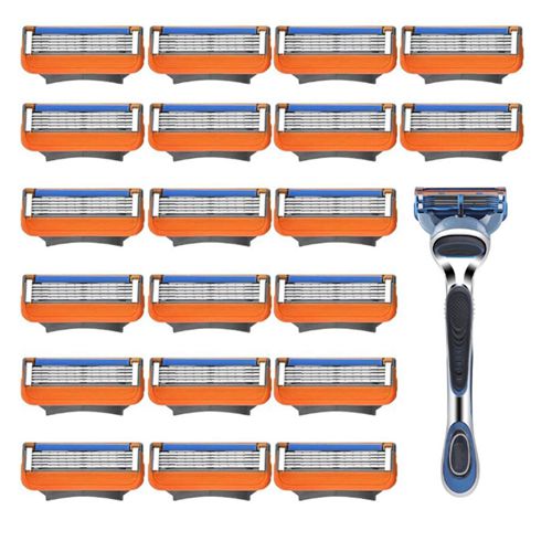 20PC For Gillette Fusion 5 Manual Razor Replacement Blade+Shaving Rack