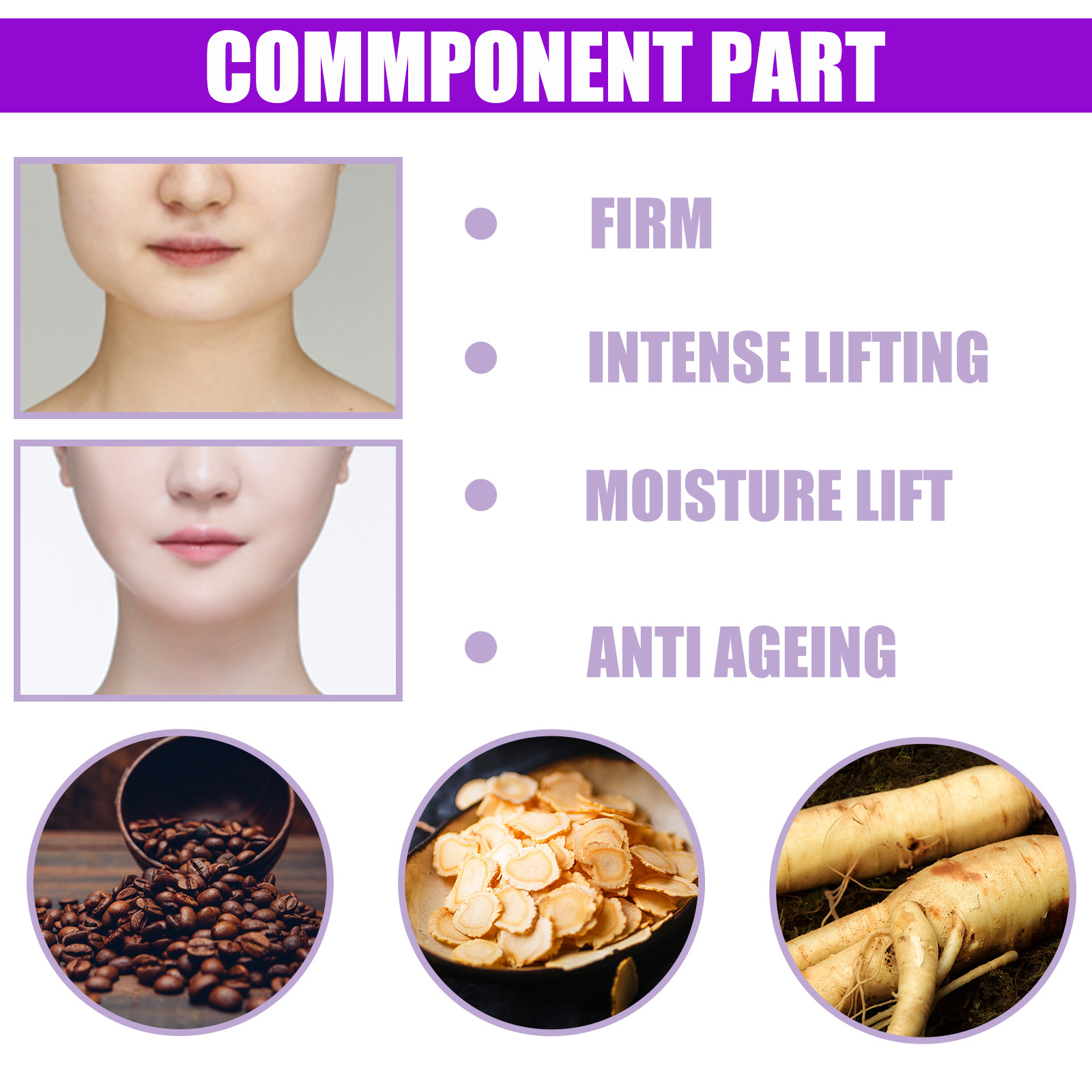 Firming Micro Face Cream V Face Cream Instant Face Lift Cream Facial Lifting Firming Slimming Removal Masseter Muscle Double Chin Face Fat Burning